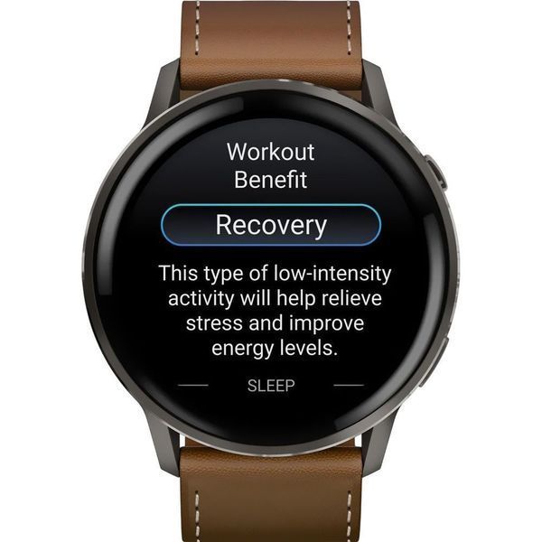 Смарт-часы Garmin Venu 4 45mm Slate with Brown Leather Band (010-03014-03) 303442 фото
