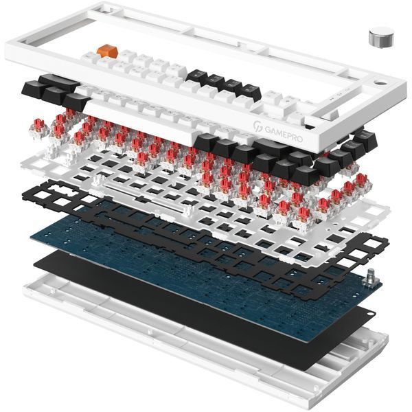 Клавиатура GamePro MK160W Hot-Swap Red Swich RGB USB UA White (MK160W) 927928 фото