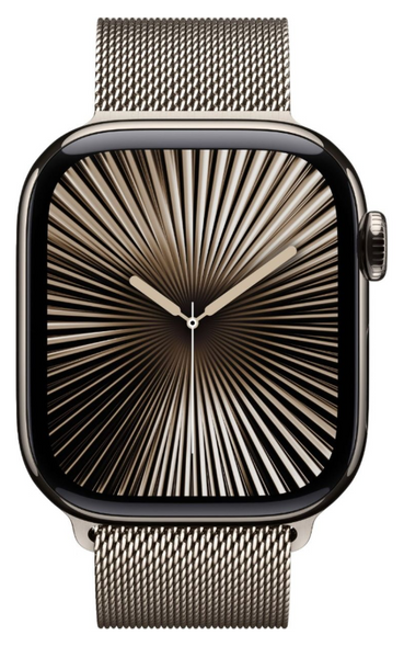 Смарт-часы Apple Watch Series 10 GPS + LTE, 42mm Natural Titanium Case with Natural Milanese Loop (MWXF3) 40285 фото