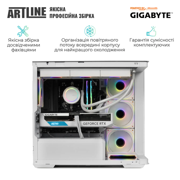 Комп'ютер ARTLINE Gaming TANKWHITE, Intel Core Ultra 7 265F, RTX 5070 Ti 16GB Windows 11 Home (TANKWHITEv109Win) 00-00073071 фото