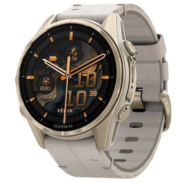 Смарт-часы Garmin fenix 8 43mm, AMOLED, Saph, SftGldSS/FogGryLeatherBnd, Excl, GPS (010-02903-40) 40483 фото