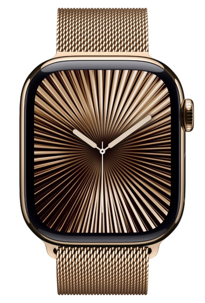 Смарт-часы Apple Watch Series 10 GPS + LTE, 46mm Gold Titanium Case with Gold Milanese Loop (S/M) (MC7T4) 40306 фото
