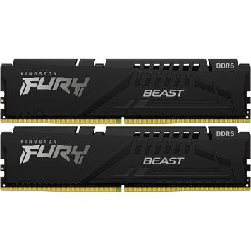 Оперативная память DDR5 64GB (2x32GB) 5600 MHz FURY Beast Black Kingston Fury (ex.HyperX) (KF556C40BBK2-64) KF556C40BBK2-64 фото