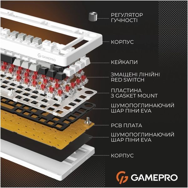 Клавіатура GamePro Genesis Silverlight MK126 USB UA Grey (MK126) 237924 фото