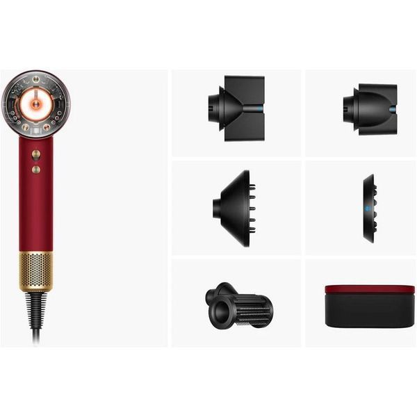 Фен Dyson HD16 Supersonic Nural Straight + Wavy Red Velvet / Gold (493117-01) 397705 фото