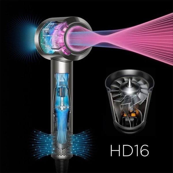 Фен Dyson HD16 Supersonic Nural Straight + Wavy Red Velvet / Gold (493117-01) 397705 фото