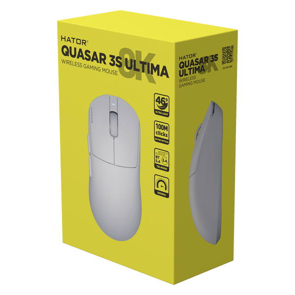 Мышка Hator Quasar 3S ULTIMA 8K Wireless White (HTM661) 496703 фото